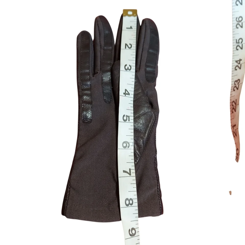Isotoner by Aris Leather Driving Gloves Lined Women's - Picture 12 of 14